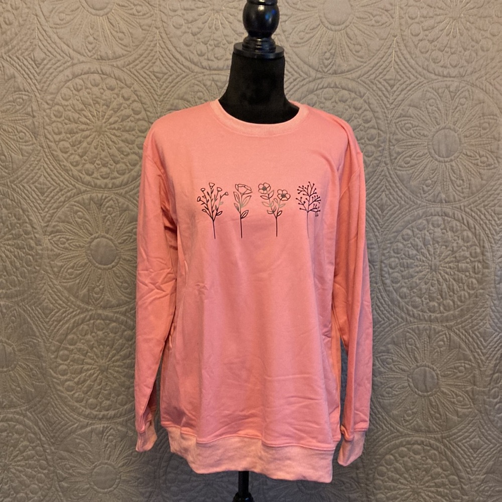 Lightweight Floral Sweatshirt-New in package